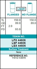 Гильза блока цилиндров TEIKIN LSX44606 (6шт/упак) не хонингованная