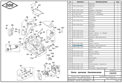 Крышка маслонасоса DDE CS250/2512 (790-038-081)