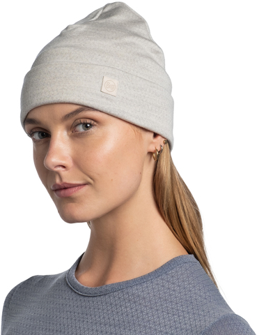 Шапка шерстяная Buff Merino Heavyweight Solid Cloud фото 2