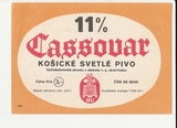 K15198 ЧССР Чехословакия Пивная этикетка CASSOVAR K15198 ЧССР Чехословакия Пивная этикетка CASSOVAR