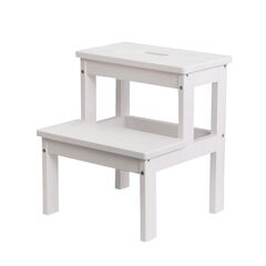 Табурет для кухни, 38х38х43, Беквэм, стремянка, деревянный степ-стул, белый, Dipriz