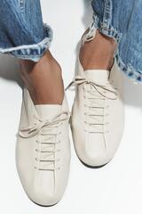 ZARA ТУФЛИ-ДЕРБИ ИЗ МЯГКОЙ КОЖИ, БЕЛЫЙ