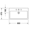 Duravit Vero 454800070 Раковина для мебели, без перелива, без отврстия под смес., 800x470мм, цвет: Белый