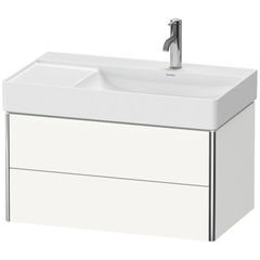 Duravit DuraSquare 23498000141 Раковина подвесная без перелива, выпуск с керам покрытием, 2 отм. отв под смес, крепеж, правая, 80х47см, покр WG, цвет белый фото
