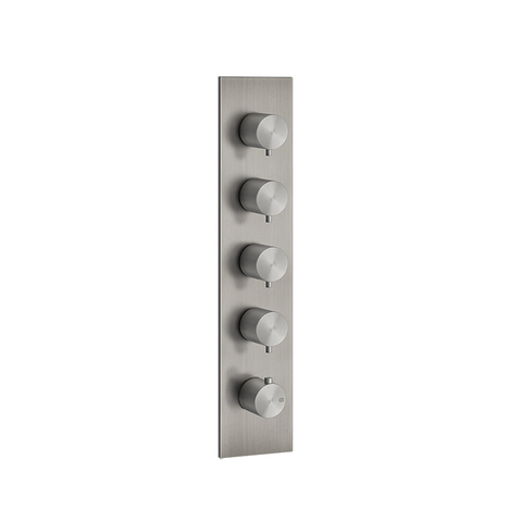 Gessi 316 54518#239 Встраиваемый термостатический смеситель на 4 источника, резьба 3/4" (внешние части), цвет: steel brushed