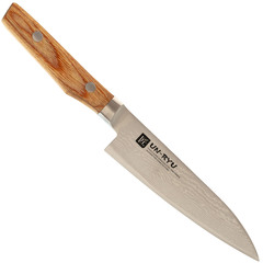 Фото Кухонный нож овощной Shimomura, сталь VG-10 Damascus, рукоять pakka wood