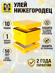 Улей ППУ Нижегородец 10 рамок Комплект 1корпус Дадан