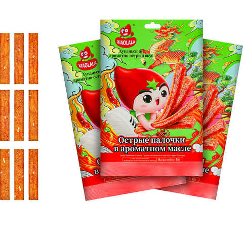 Снеки соевые «Палочки» ароматно-острые (РФ) 1кор*10бл*20шт, 40гр