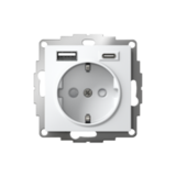 Розетка 16А с 2 USB A+C, 5В/2,4А/3,0А, 2х5В/1,5А - AtlasDesign - белый — фото 2