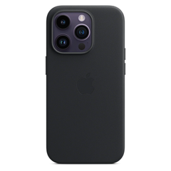 Кожаный чехол с поддержкой MagSafe Apple Leather Case для iPhone 14 Pro, Midnight (Темная ночь)