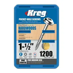 Шурупы с мелким шагом 1-1/2"-1200 шт Kreg SML-F150-1200-INT