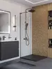 BelBagno UNO-L-1-TB-70-C-GM Душевая перегородка универсальная с односторонним входом, стекло прозрачное, профиль Оружейная сталь, 700x2000 мм