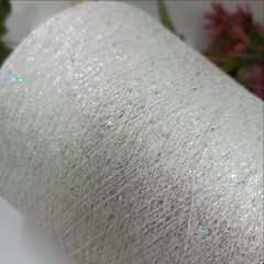 Sequin Lurex люрекс с пайеткой 3000м/100гр 011 Холодный белый, пайетка галографическая