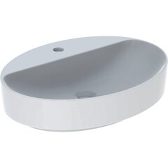 Geberit VariForm 500.773.01.2 Раковина с установкой на столешницу овальной формы, 60х45 см, с отв. под смеситель, без отв. перелива фото