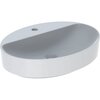 Geberit VariForm 500.773.01.2 Раковина с установкой на столешницу овальной формы, 60х45 см, с отв. под смеситель, без отв. перелива