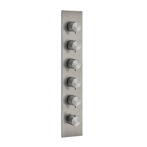 Gessi 316 54520#239 Встраиваемый термостатический смеситель на 5 источников, резьба 3/4" (внешние части), цвет: steel brushed