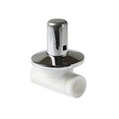 Вентиль ПП 20 PN 25, с хромированным маховиком, белый, Pro Aqua PA43008