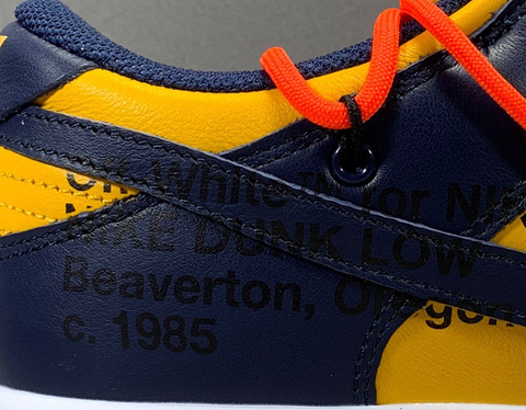 Off-White x Nike Dunk Low 'Gold/Midnight Navy' 