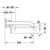 Duravit C.1 C11070004010 Смеситель для раковины скрытого монтажа (наружная часть), излив 225мм, цвет: хром