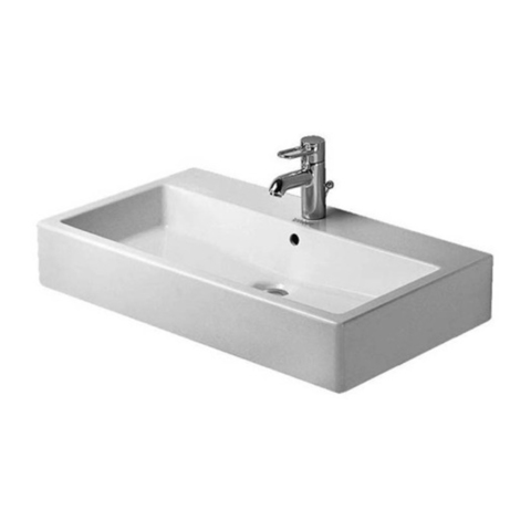 Duravit Vero 454800079 Раковина Умывальник шлифованный без перелива, без отв. под смес., включая крепление, 800x470мм, цвет: Белый