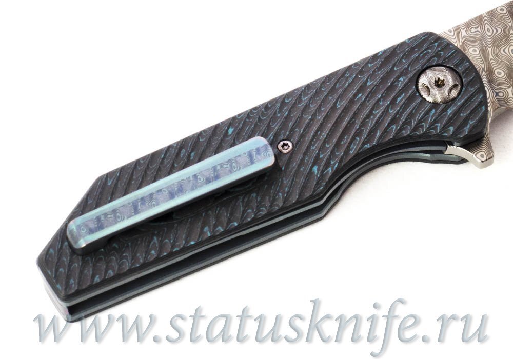 Нож TFK Tengu Damascus CF Green Anodized