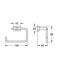 Держатель туалетной бумаги без крышки Grohe Essentials Cube 40507001