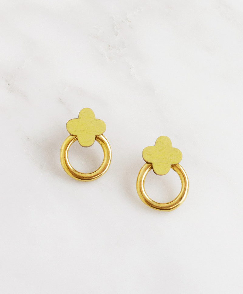 Серьги Elsa Studs in Chartreuse