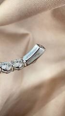 Серьги-конго TIFFANY из серебра с муассанитами 4мм d30/40/50mm