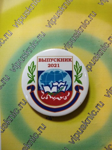 Значок «Выпускник 2025» Диаметр 56мм (глобус)