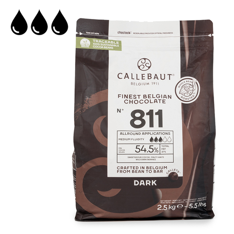 Шоколад Callebaut темный 54,5% (811-RT-U71) 2,5 кг