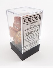 Chessex 7-dice set Glitter Gold / Silver