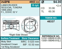 Поршень двигателя TEIKIN 46337 0.50 (8шт/упак)