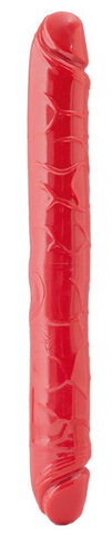 Двусторонний фаллоимитатор Black&Red by TOYFA, ПВХ, красный, 31 см
