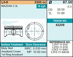 Поршень двигателя TEIKIN 42209 STD (4шт/упак)