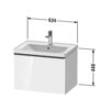 Duravit D-Neo DE425401818 Тумбочка подвесная 634x452хh440, 1 ящик, цвет: белый матовый (для раковины 236765)