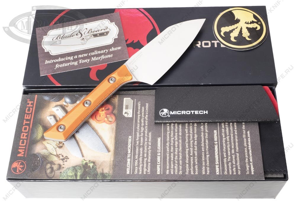 Нож Microtech Kitchen Santoku Small Ember G-10 3300-10EM