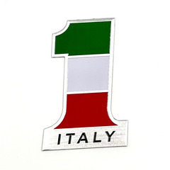 Наклейка Italy 1 объемная полиурентановая (Флаг Италии 8х12см). Зеленый, белый, красный цвет