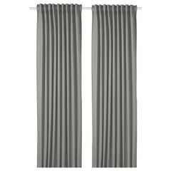 Комплект штор IKEA TIBAST (ТИБАСТ), Темно-зеленый, 145х250 см, 2 шт