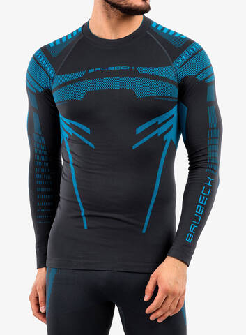 Мужской термолонгслив Brubeck Dry graphite-blue