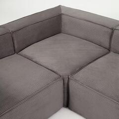 Угловой 6 местный диван Blok 320 x 320 cm серый вельвет
