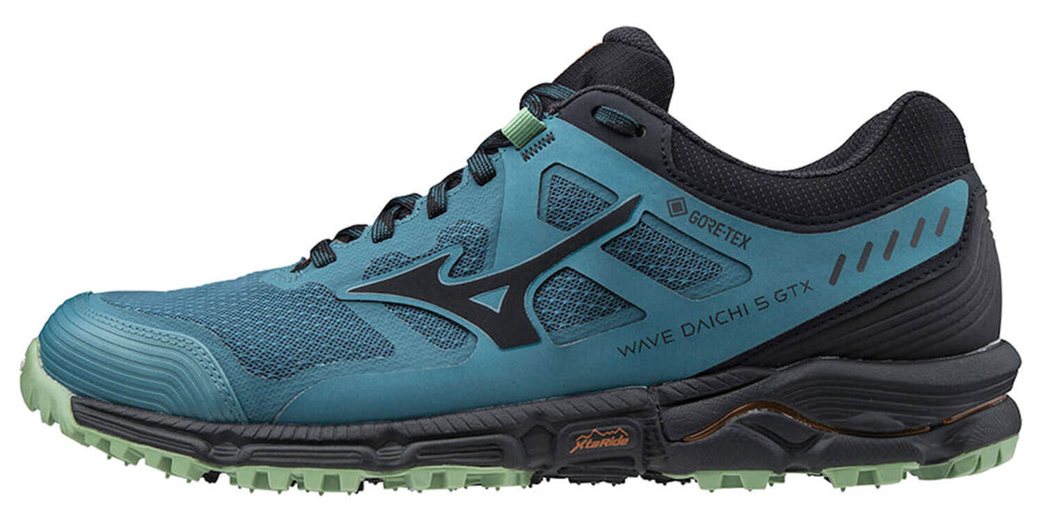 Mizuno Wave Daichi 5 GoreTex беговые кроссовки мужские черные-синие - 5