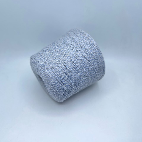 NEW MILL (пр.Италия), art. Green Cash, 3/14 467м/100гр. 97% Кашемир 5%Меринос, цвет-Серый/белый/голубой, мулине, арт.29889