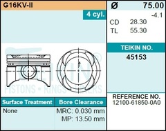 Поршень двигателя TEIKIN 45153 0.50 (4шт/упак)