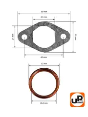 Набор прокладок UNITED PARTS для генератора GG980, DPG1201i (под поршень 47мм)