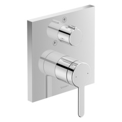Duravit C.1 C14210011010 Смеситель для душа скрытого монтажа (наружная часть квадрат) с переключателем потоков, цвет: хром фото