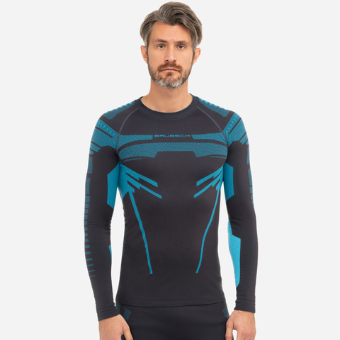 Мужской термолонгслив Brubeck Dry graphite-blue