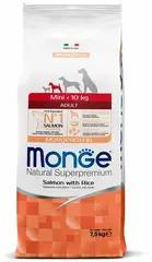 Monge Dog Monoprotein Mini корм для взрослых собак мелких пород лосось с рисом 15 кг