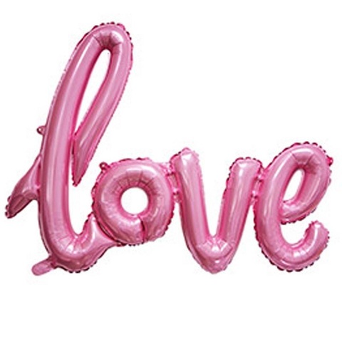 Шар К Надпись, Love, Розовая, 40