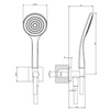 Gessi Rilievo 59123#031 Душевой комплект, состоящий из вывода воды на1/2", держателя, шланга 1,50 м и душевой лейки, цвет: хром