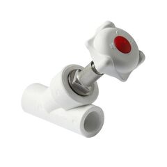 Вентиль прямоточный ПП 45гр. 32 PN 25, белый, Pro Aqua PA42012